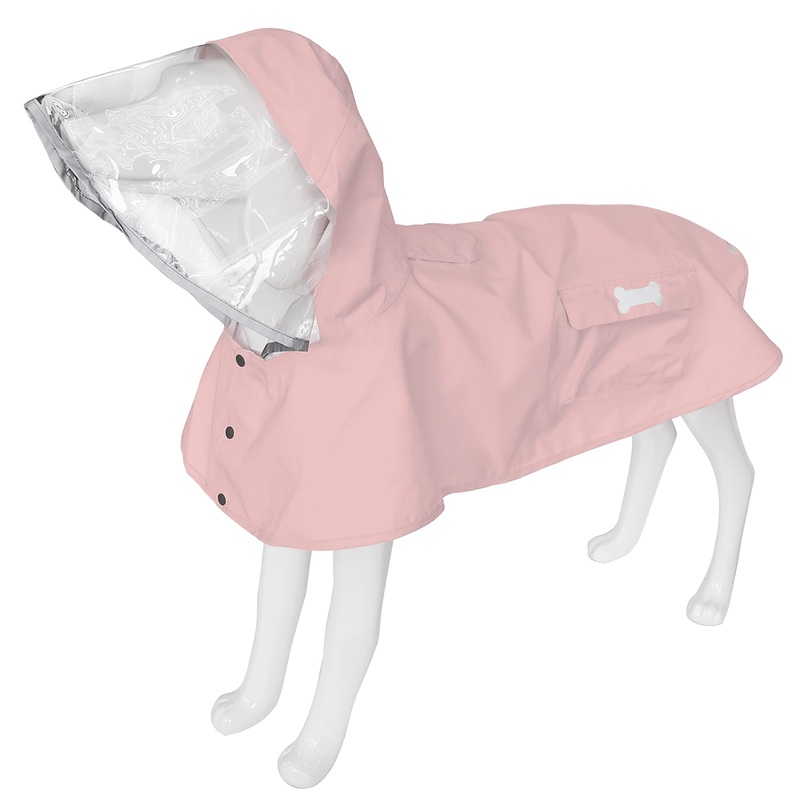 Dog Raincoat,Waterproof Rain Poncho with Hoodie, High Reflective Adjustable Pet Rain Jacket with Leash Hole for Small Medium and Large Dogs (Pink, X-Large) Pink