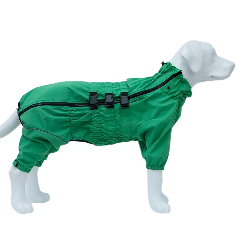 Dogs Waterproof Jacket, Lightweight Waterproof Jacket Reflective Safety Dog Raincoat Windproof Snow-proof Dog Vest for Small Medium Large Dogs Green 4XL 4XL (back 24″)