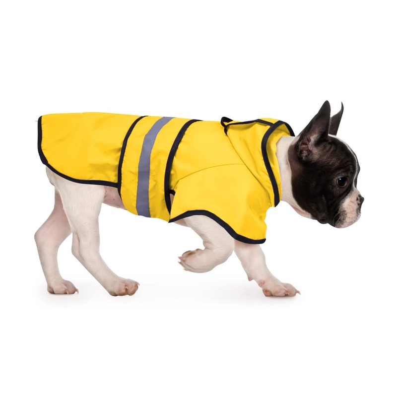 HDE Dog Raincoat Hooded Slicker Poncho for Small to X-Large Dogs and Puppies Yellow – M Medium