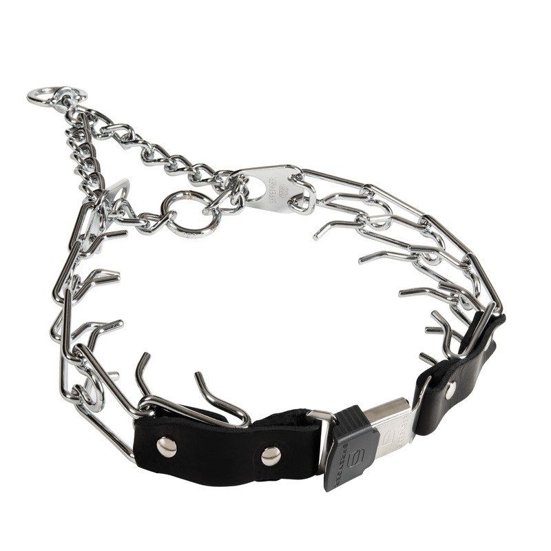 Herm Sprenger Prong Collar for Dog Training with Easy Quick Release Cliclock & Swivel Ring – German Made Dog Collar with Chrome Plated Stainless Steel 2.25mm Prongs for Small/Medium Dogs (13-19″ Neck) Small/Medium (13-19″ Neck, 2.25mm Links)