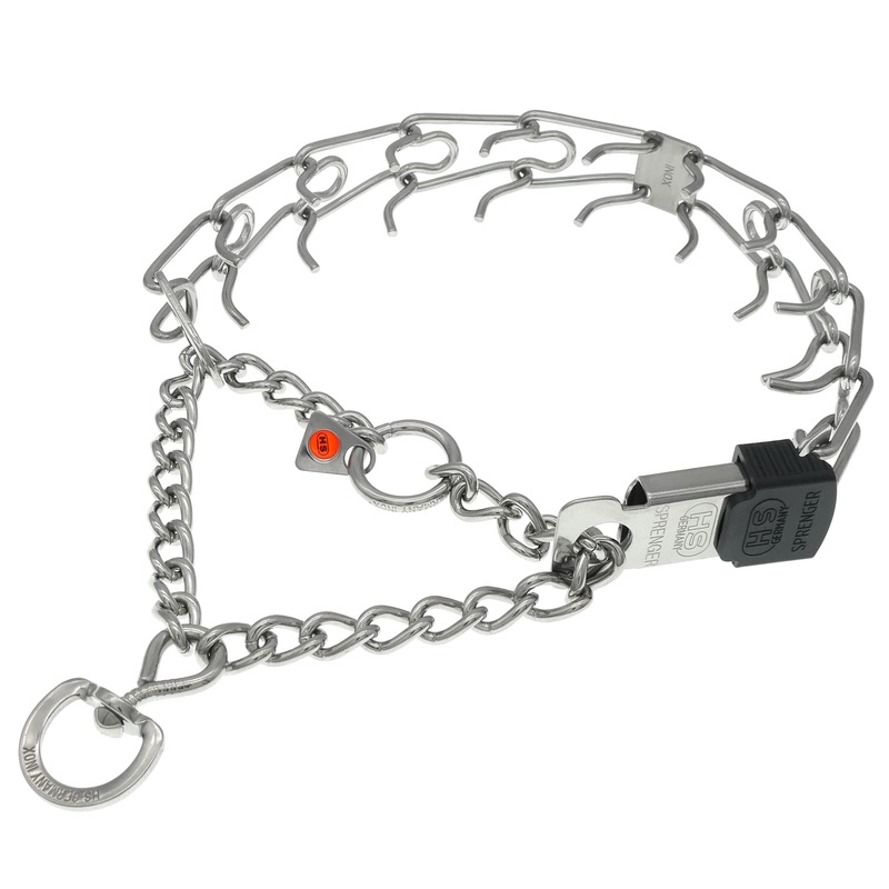 Herm Sprenger Stainless Steel Dog Collar with Quick Release ClicLock Buckle for Small Medium Large Dogs Training Collar for Dogs Made in Germany (23in x 3.2mm) 23in x 3.2mm (neck size up to 19in)