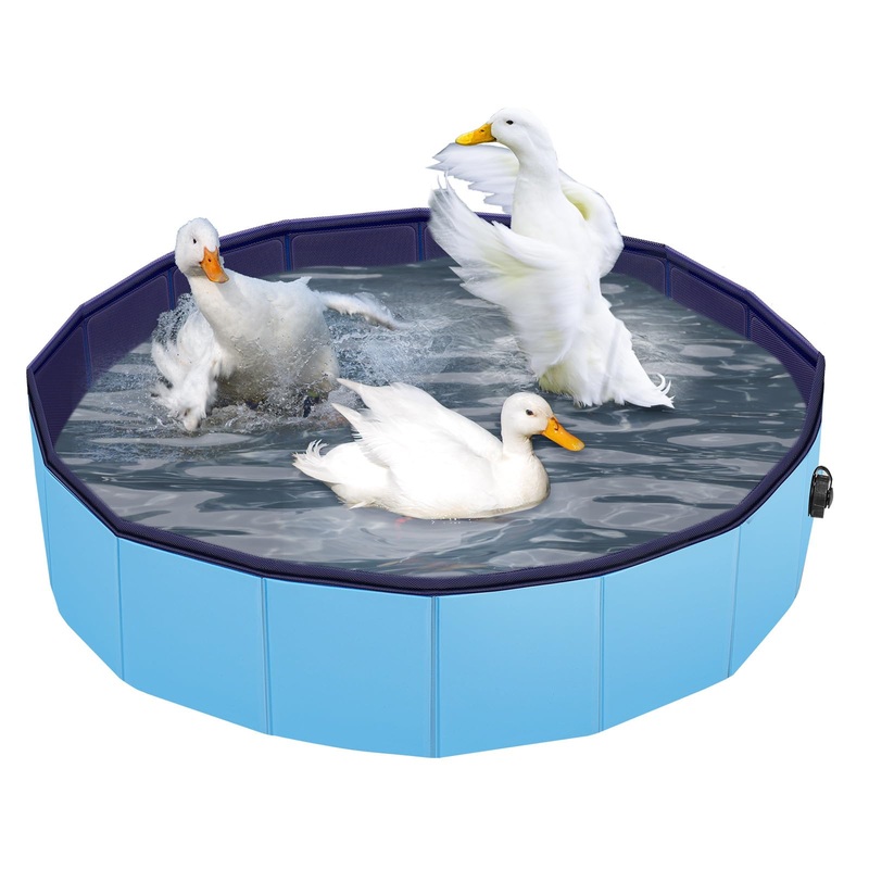 Juome Foldable Duck Swimming Pool, Portable Pond Pool for Ducks, Collapsible Hard Plastic Swimming Pool for Pets Dogs and Cats for Indoor and Outdoor