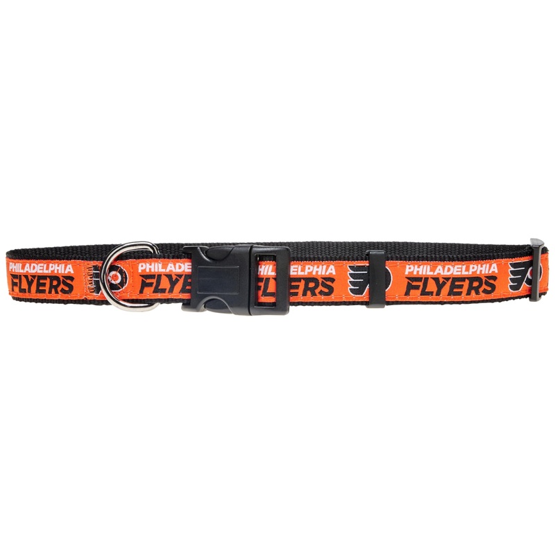 NHL PET Collar PHILDELPHIA FLYERS Dog Collar, Size Large HOCKEY Team Collar for Dogs & Cats. A Shiny & Colorful Dog & Cat Collar Licensed by The NHL