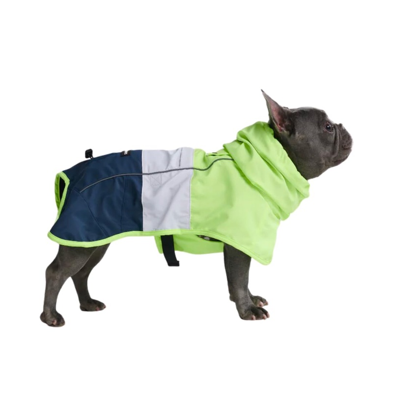 Spark Paws Breatheshield Dog Raincoat – All-Weather Protection and Comfort – Breathable Comfort, Adaptive Fit, and Safety Enhancements – Neon White Navy Blue, 4XL XXXX-Large