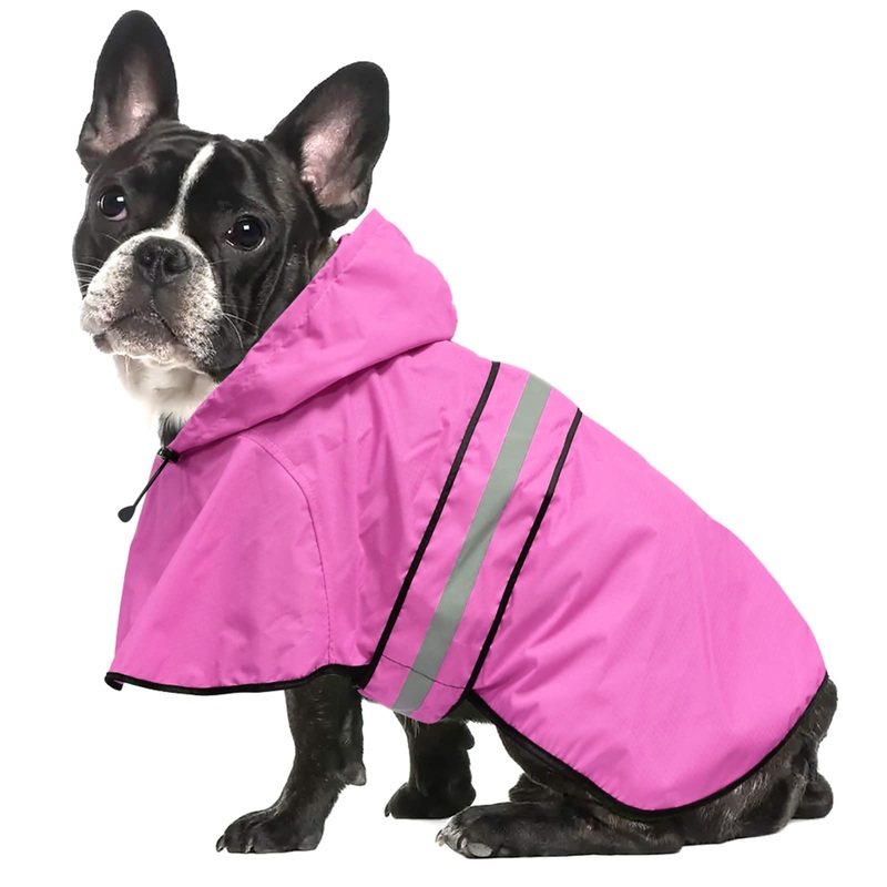 Waterproof Dog Rain coat – Reflective Adjustable Pet Raincoat Jacket, Lightweight Dog Hooded Poncho RainCoats for Small to X- Large Dogs and Puppies (Pink, Medium) Pink