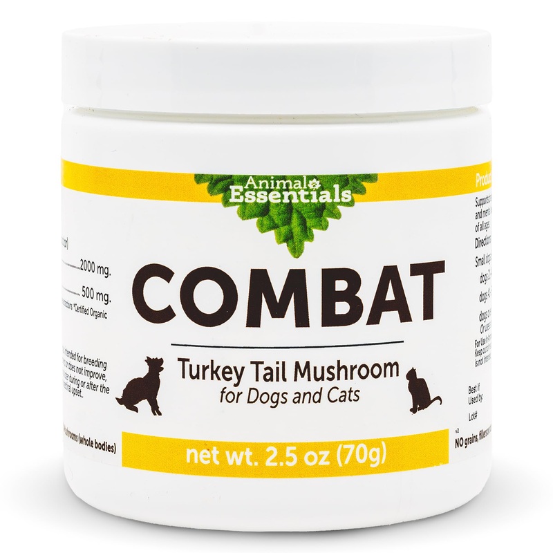 Animal Essentials Combat Turkey Tail Mushroom Supplement for Dogs & Cats – Critical Immune Defense, Supports Cognitive Function, Mushroom Powder Extract, Organic Turkey Tail – 2.5 Oz (Pack of 1)