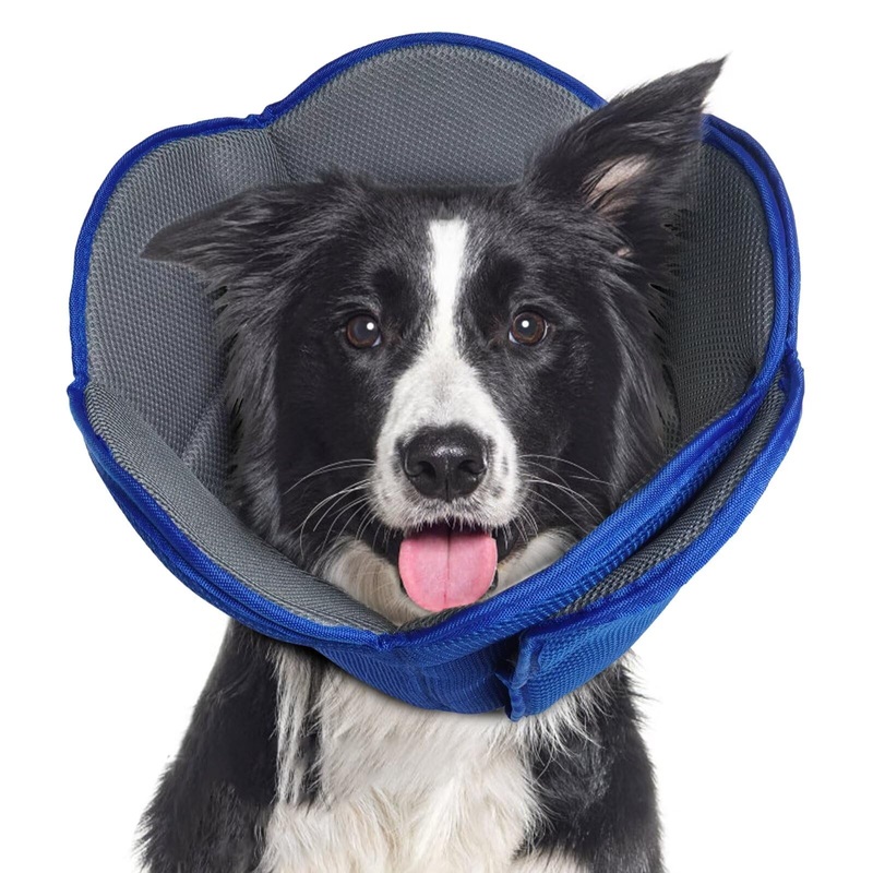 Dog Cone for Dogs After Surgery,Adjustable Protective Dog Recovery Collars & Cones for Large Medium Small Dogs Cats,Comfy Soft Dog Cones Prevent Pets from Touching Stitches Rashes,Wounds,Blue,L L(Neck Girth:13.39″-17.32″) Blue