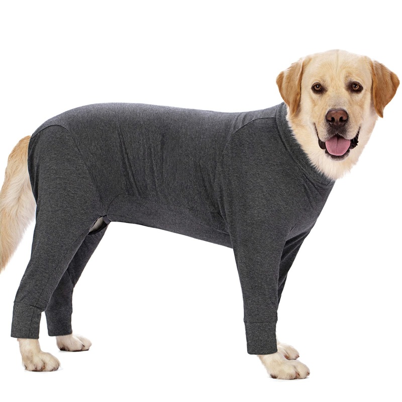 Dog Recovery Suit for Dogs After Surgery Female Male Medium Large Dog Neuter Spay Onesie for Shedding Prevent Licking Surgical Wound Dog Cone Alternative Grey 3X-Large (Pack of 1)