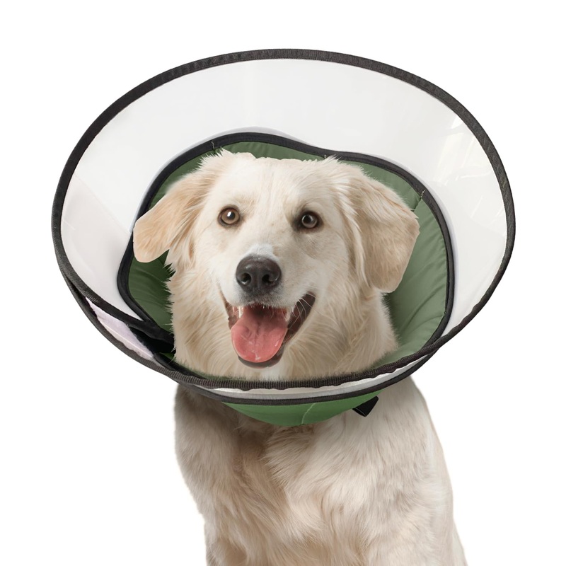 Soft Dog Cone Collar for Large Medium Dogs, Dog Cones for Dogs After Surgery, Adjustable Dog Recovery Collar, Lightweight E-Collars for Dogs, Elizabethan Collar (L) L (11.4″, 13-17″)