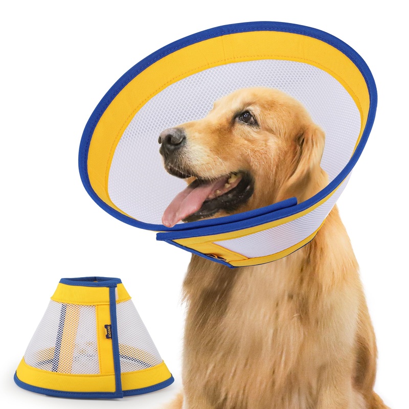 Soft Dog Cone/for Dogs After Surgery Large Medium Dogs Breathable Adjustable Comefortable Dog Cone Surgical Recovery Prevents Licking Biting Scratching, Dog Protector,XL X-Large