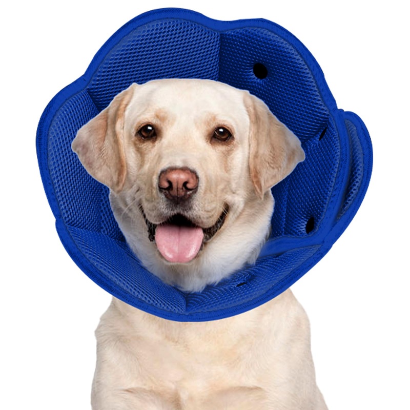 Yagamii Soft Dog Cone for Dogs After Surgery, Comfort Dog Cones for Large Medium Small Dogs, Adjustable Dog Recovery Collars & Cones, Elizabethan Collar Alternative to Stop Licking Wounds,Blue,XL XL(Neck Girth:16.54″-21.65″) Blue