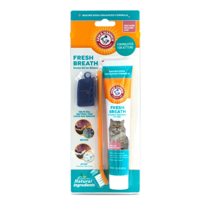 Arm & Hammer Cat Dental Kit – Toothbrush, Toothpaste and Oral Care for Kittens with Tuna and Fresh Mint Flavors 2.5 Ounce (Pack of 1)