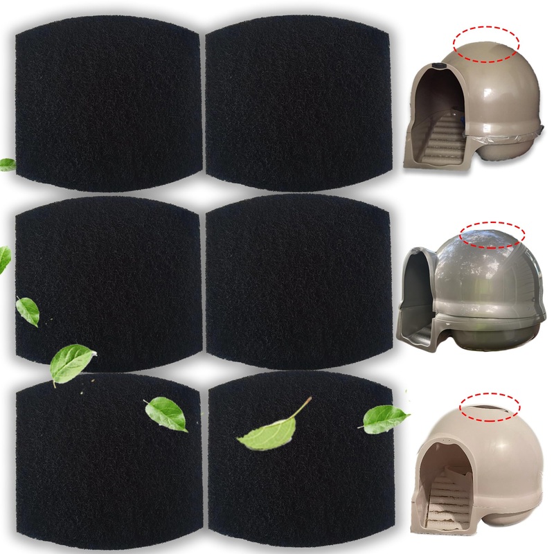 Carbon Filters Compatible with Petmate Booda Clean Step Cat Litter Box – Thickened and Durable Activated Charcoal Filters, Absorb Odors/Control Damp from Pets/Keep Home Fresh (6 Pack)
