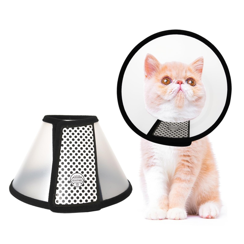 Cat Cone, 6.5 inches Adjustable Cat Cones to Stop Licking for Cats After Surgery, Lightweight Cat Neck Recovery Cone, Plastic Elizabethan Collar for Small Cats, Kitten and Rabbits S (Neck: 6.2 – 7.5 in)