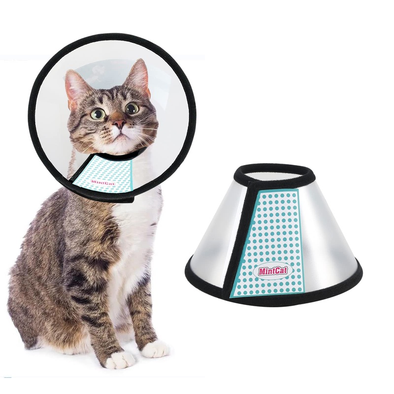 Cat Cone, Adjustable Recovery Cat Cone Collar Soft, 8.1 Inches Lightweight Plastic Elizabethan Collar for Cats Kittens, Cat Neck Cone for Cats after Surgery, Cat Cones to Stop Licking M(neck: 7.5-9.0 in)