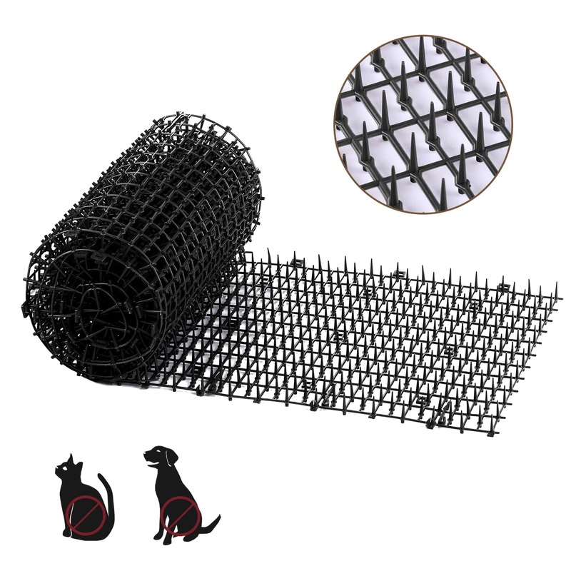 Cat Scat Mat with Spikes, Cat Repellent Mat Anti Cat Prickle Strips Network Digging Stopper Outdoor PP Plastic Cat Spike MatBlack/Coffee