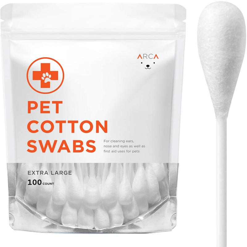 Cotton Swabs for Dogs and Cats – Cat & Dog Ear Cleaner Long Cotton Swab – Extra Large Cotton Head, Cat & Dog Ear Cleaning Kit for Puppies, Multipurpose Pet Cotton Swabs (Extra Large 100 Buds) Extra Large 100 Buds