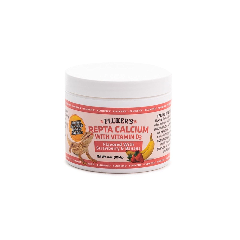 Fluker’s Strawberry Banana Flavored Repta Calcium with Vitamin D3, 4 oz 4-Ounces