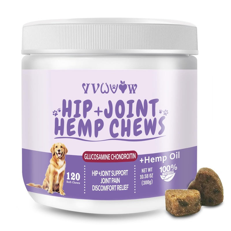 Glucosamine for Dogs 120 Chews, Joint Supplement for Dogs, Hip and Joint Supplement for Dogs, Dog Hip and Joint Chondroitin Chews Treats, Dog Joint Pain Relief Fit All Large Small Medium Breed
