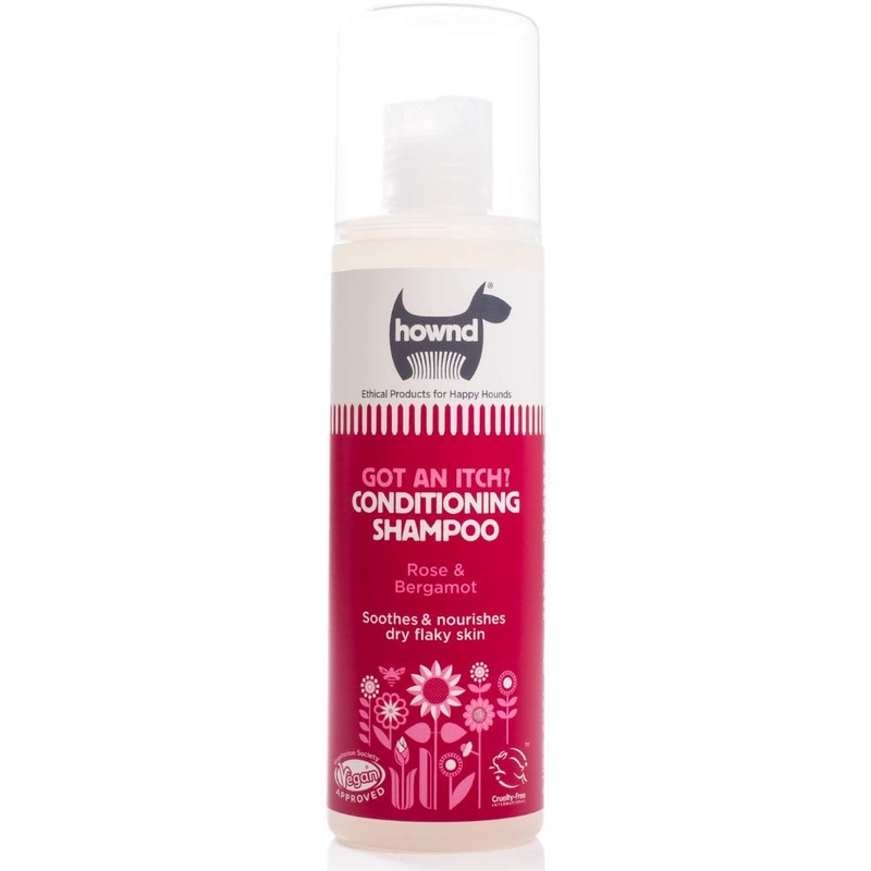 Hownd Got an Itch? Ultra Conditioning & Soothing Anti-Itch Shampoo for Dogs w/Dry, Flaky Skin, with Rose, Bergamot & Aloe Vera, Restores Dry Coats – Vegan Formula, Cruelty Free