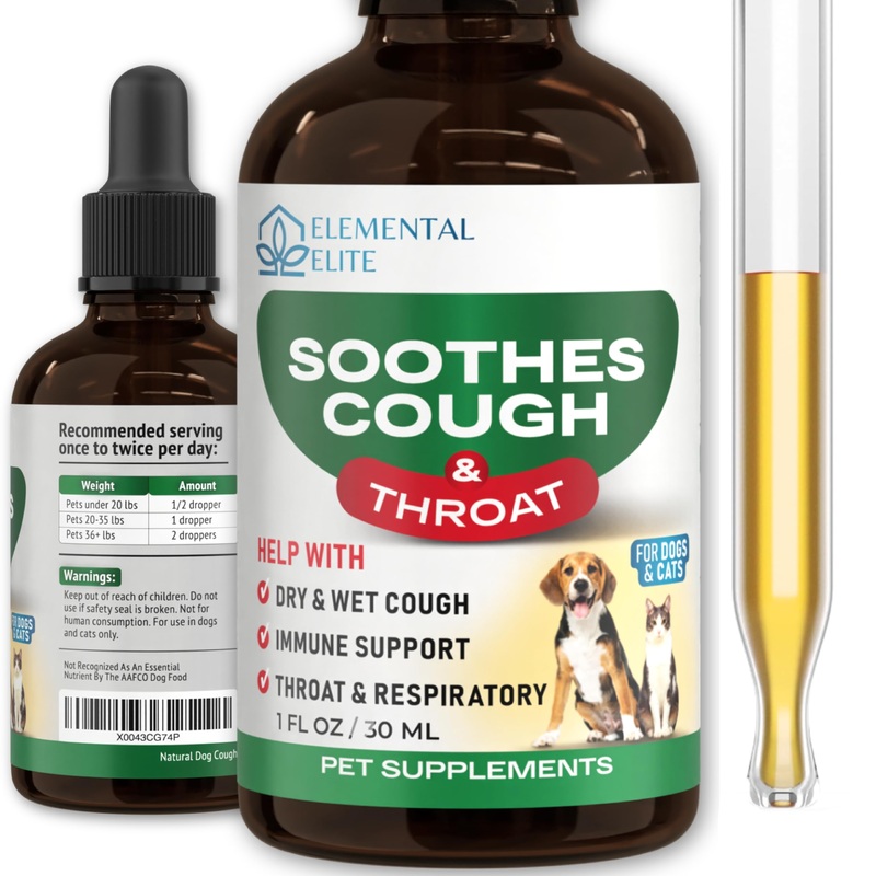 Kennel Cough Drops for Dogs & Cats Cough Relief Dry and Wet Pet Cough Allergy Relief – for Dogs of All Breeds & Sizes