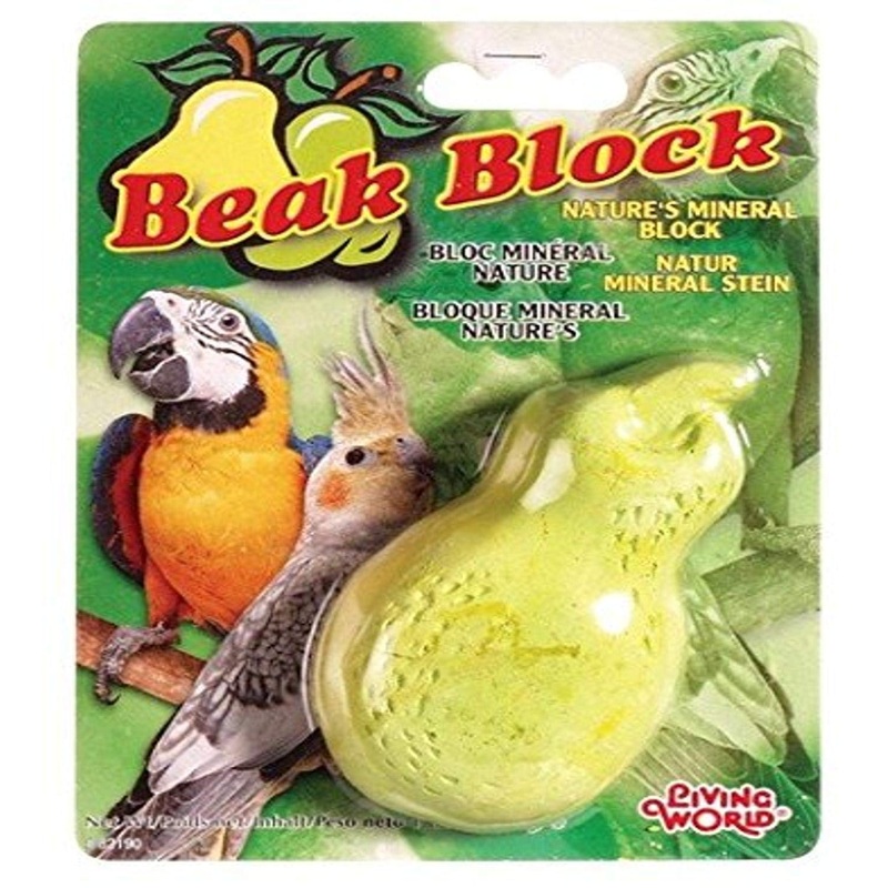 Living World Mineral Block, Pear (for Cockatiels), 75 Grams