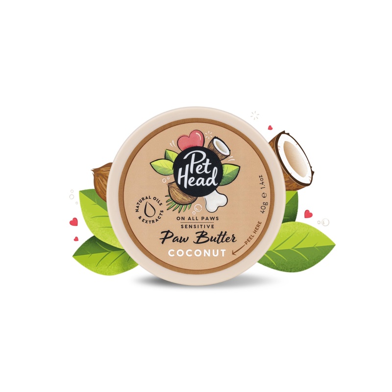 Pet Head On All Paws Coconut Paw Butter | Soothes & Nourishes for Soft Crack-Free Paws and Noses | Paw Moisturizer Balm | Vegan | Lick-Safe | Gentle Formula for Puppies | Made in USA | 1.4 oz.