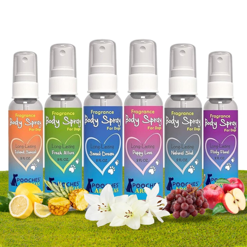Pooches Aromas Natural Dog Cologne | Premium Grooming Spray | Long Lasting Spray | Deodorizing & Refreshing For Dogs, Adult Canines and Puppies | Aromas Scent to Refresh the Skin(Pack of 6) 2 Fl Oz (Pack of 6)