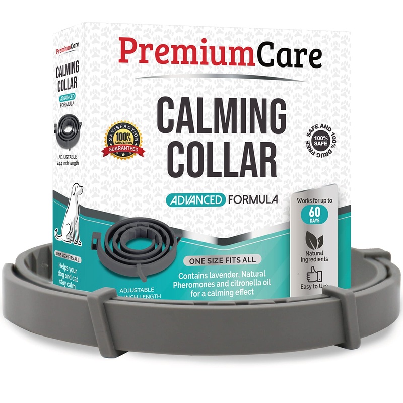 PREMIUM CARE Calming Collar for Dogs – Anti-Anxiety and Stress Relief Collar – Pheromone Collars for Dogs – Adjustable up to 24.4 inches – Lasts up to 60 Days- De-Stress Formula to Relieve Stress