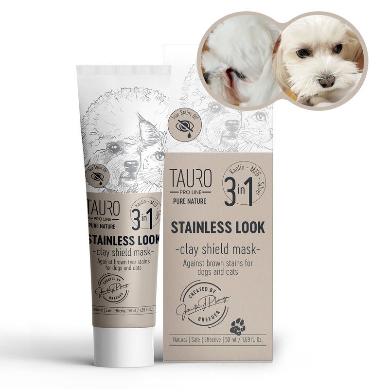 Pure Nature Stainless Look Clay Shield Mask Tear Stain Remover and Eye Cleaner, Grooming Product Ideal for All Dogs and Cats Eyes, Ears, Mouth Area Suitible for Home or Professional Use