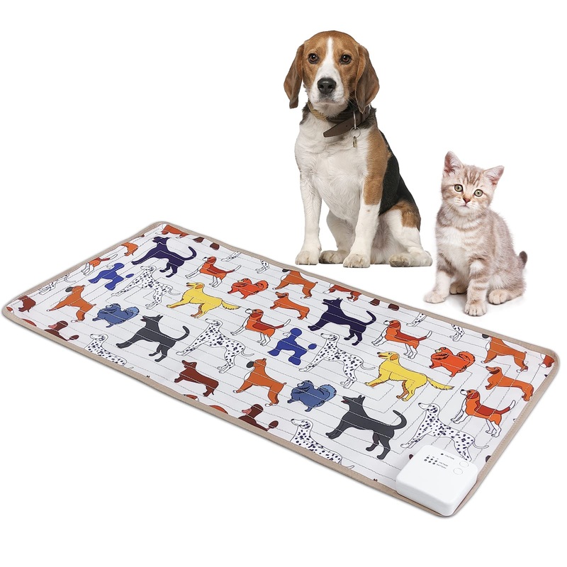Scat Shock Mat for Dogs and Cats, Safe Shock Training Pads Indoor, Electric Repellent Mat Keeps Pets Off Couch, Sofa, Counter Top, 3 Training Modes, 32″ x 15″ USB-C Charge Cartoon Dog(Rechargeable) 31.5″ x 15″
