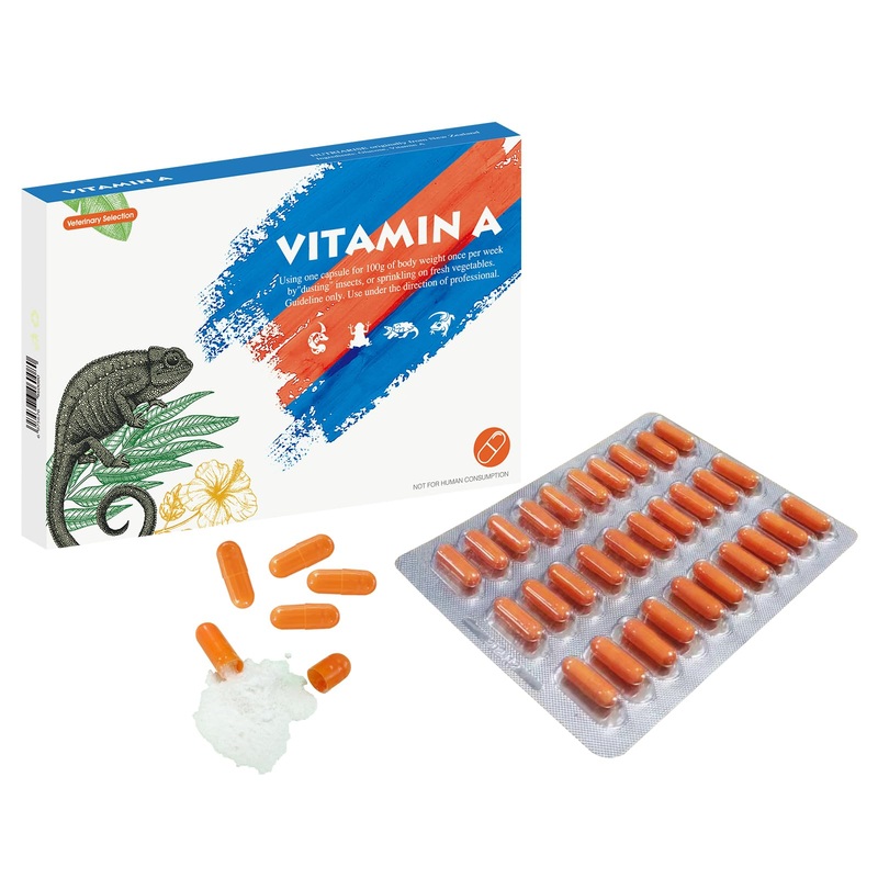 Vitamin A Supplement for Reptiles and Amphibians, 30 Capsules.