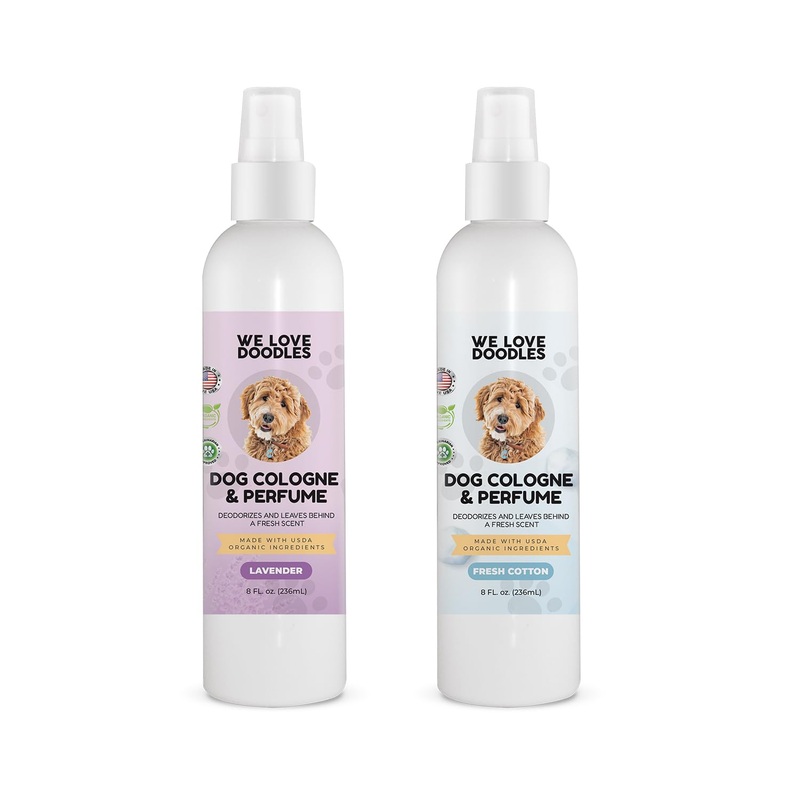 We Love Doodles Dog Cologne & Perfume, (Lavender and Fresh Cotton) Bundle – Deodorizing, Organic, Made In USA – Long Lasting After Bath Deodorant – Freshener For Smelly Dogs – Odor Eliminator Spray