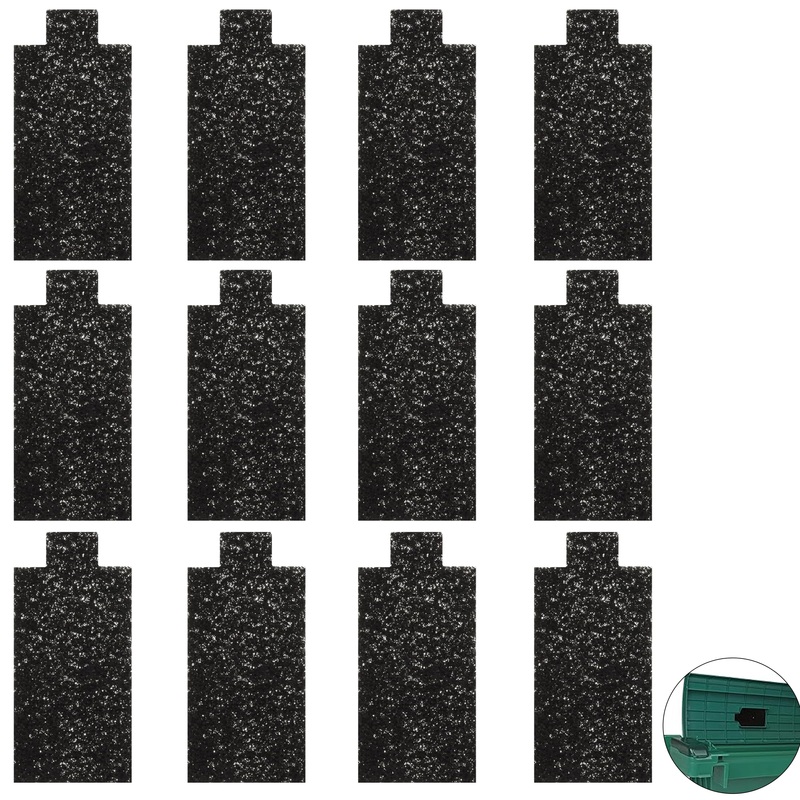 (12-Pack, Black) Carbon Cotton Cat Litter Box Replacment Filters Compatible with Pet Zone Semi Automatic Cat Litter Box Filters for Absorbing Odors Control Damp from Pets