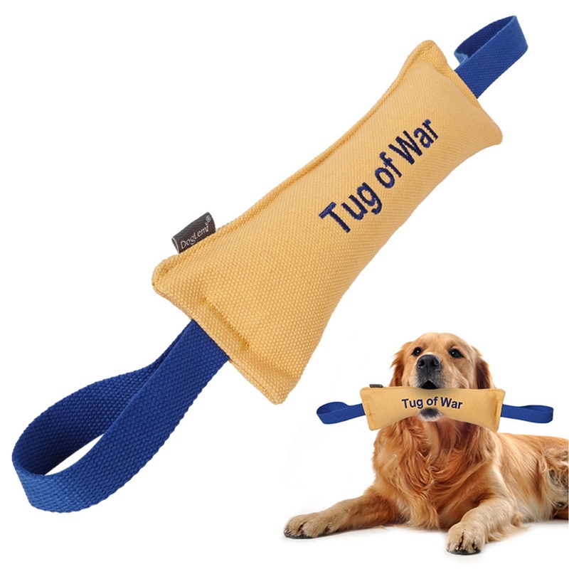 Dog Bite Tug Toy,Dog Tug Toy with 2 Strong Handles Made of Durable & Tear-Resistant Nylon, Dog Training Bite Pillow Jute Bite Toy,Tug of War, Puppy Training Interactive toy for Small and Medium Dogs 1PCS