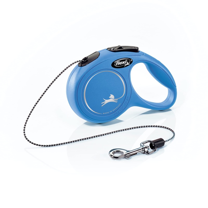 FLEXI New Classic Retractable Dog Leash (Cord), Ergonomic, Durable and Tangle Free Pet Walking Leash for Dogs Up to 18 lbs, 10 ft, Extra Small, Blue Extra Small – 10 ft