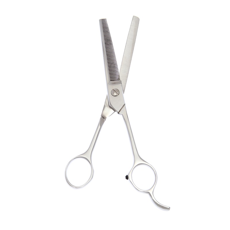 Handmade 6.5 Inch 46 Tooth Professional Thinning Shear with Opposing Handles and Fixed Finger Rest, 2.5 Ounce