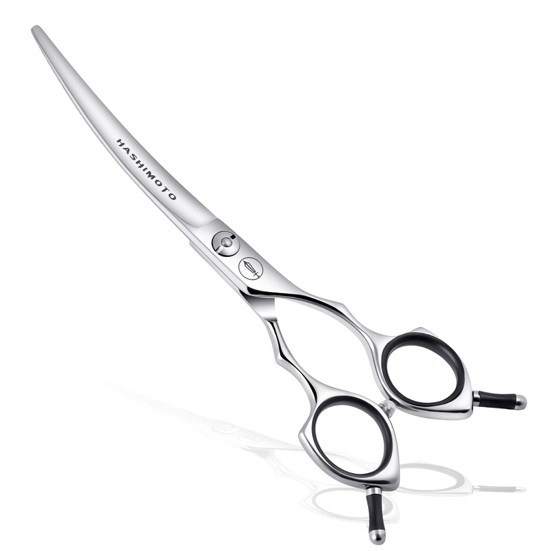 HASHIMOTO Dog Grooming Scissors, Curved Scissors for Dog Grooming, 6.5 inch, 30 Degree of Curved Blade,Light Weight, Pet Shears for Trimming Face and Paws. 6.5″