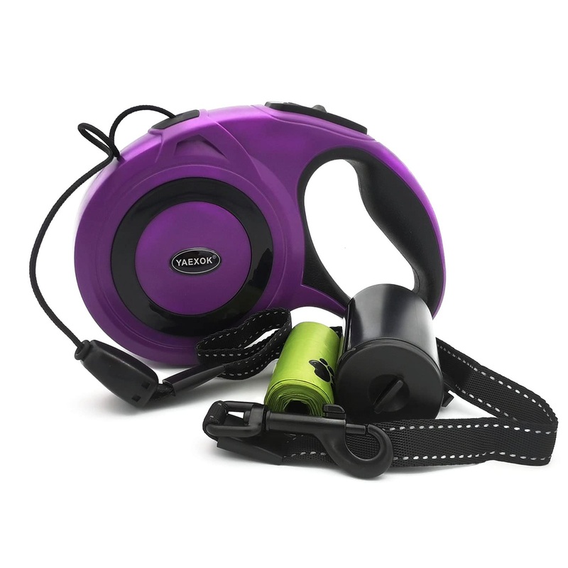 Heavy Duty Retractable Dog Leash 26ft,Pet Long Walking Leashes Leads for Small Medium Large Dogs Doggie Up to 110lbs (Purple) Purple