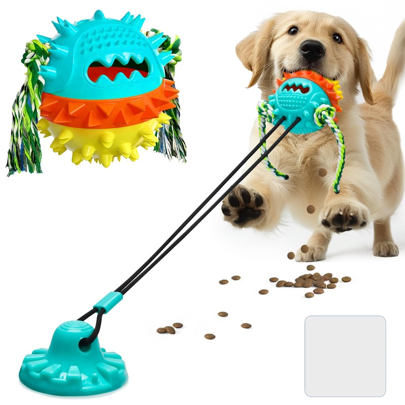 Interactive Dog Toys to Keep Them Busy Dog Chew Toys for Boredom Dog Puzzle Mentally Stimulating Toys for Dogs 4in1 Suction Cup Tug of War Dog Toy for Aggressive Chewers