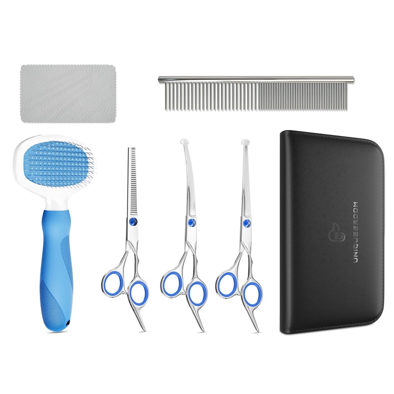 Professional Dog Grooming Scissors Kit – Non-Slip Handle, Comfortable Grip – Precise Pet Hair Trimming & Styling Set for Dogs – Perfect for Home Grooming