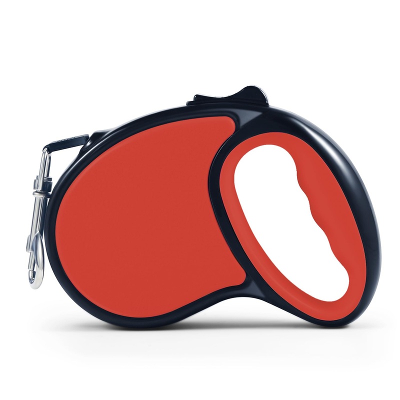 Retractable Dog Leash, 16 ft [Strong Nylon Tape] 360Tangle-Free for Small Medium Dog up to 30 lbs, One-Handed Brake, Pause, Lock, with Gift Package (Red) Red