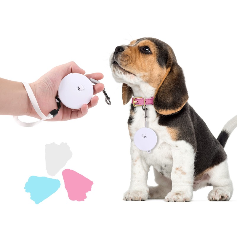 Retractable Dog Leash for Small and Medium Dogs up to 22lbs with 9.8ft Strong Nylon Tape, Hands Free, Portable and Lightweight Leash with Wrist Strap, One-Hand Brake, Tangle Free (White) White