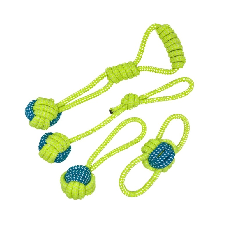 Tater’s Choice 4pc Rope Toy Set, Durable Cotton Knotted Woven Pet Dog Toy Rope Set for Small to Medium Dogs, Eco-Friendly Cotton Rope Toys