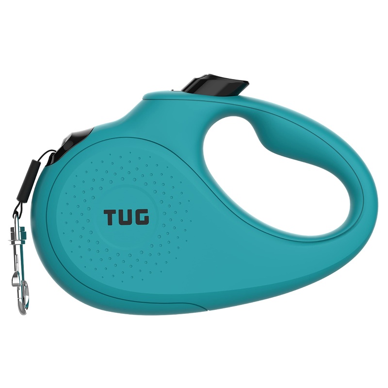 TUG Monochrome 360 Tangle-Free Retractable Dog Leash | 16 ft Strong Nylon Tape (Medium, Aqua) Medium, 16 ft
