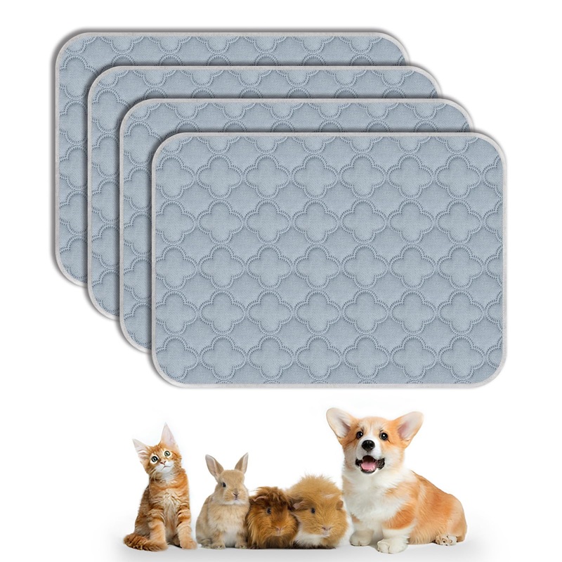 Washable Pee Pads for Dogs – 4 Pack Reusable Puppy PadsWaterproof Training PadsGuinea Pig Cage Liner, Puppy Pee Pads with Non-Slip Backing (18″ X 24″ – 4 Pack) 18″ X 24″ – 4 Pack