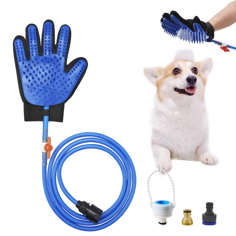 All-in-One Dog Grooming Bath Tool: Shower Scrubber, Dog Washing Gloves, Perfect for Cat and Dog Grooming, Pet Store Essential, Brush Glove & Hose Sprayer by Busteelight