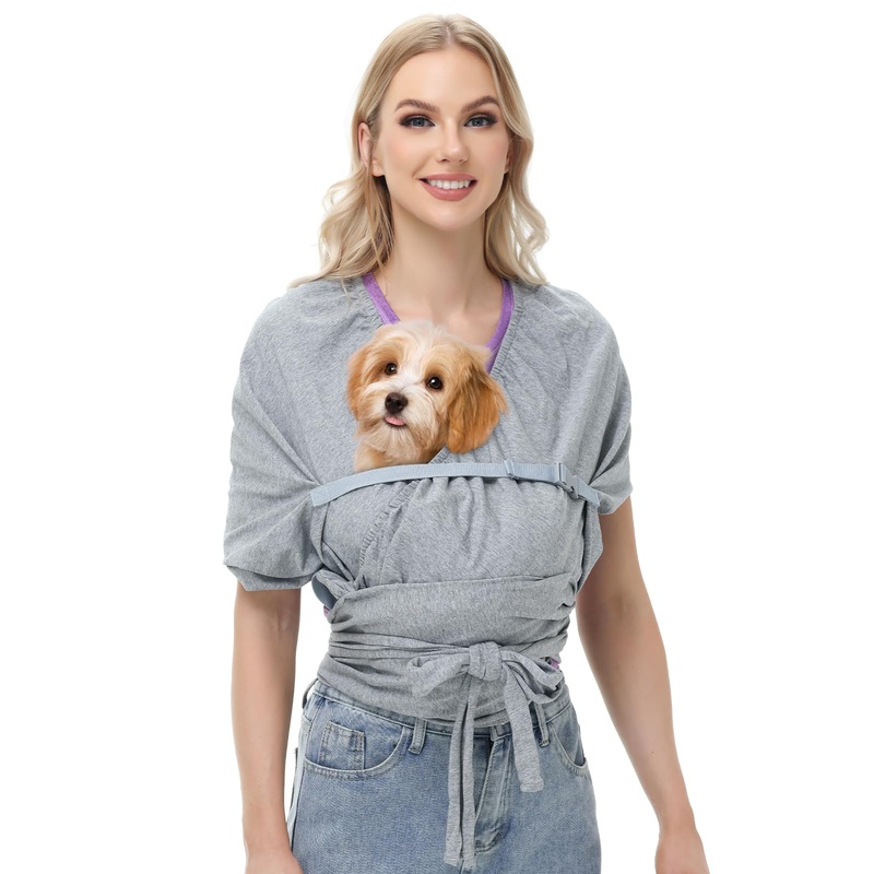 Dog Sling Carrier for Small Dogs, Front Dog Carrier, Anti-Anxiety Cat Sling, Puppy Pouch, Small Dog Carrier, Hands Free, Size Adjustable Shoulder Pet Carrier, Reducing Back Pain