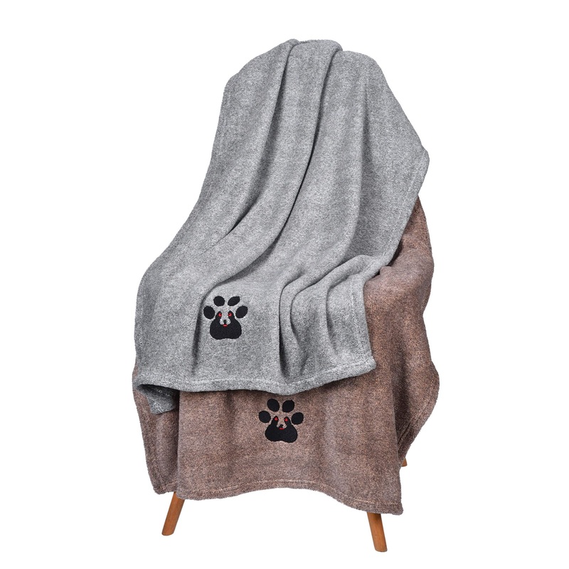 Dog Towels for Drying Dogs – Pack of 2 – Super Absorbent Soft Microfiber Pet Bath Grooming Towel for Dogs and Cats & Other Pets (M-36″ * 28″, Grey and Brown) M-36″ * 28″