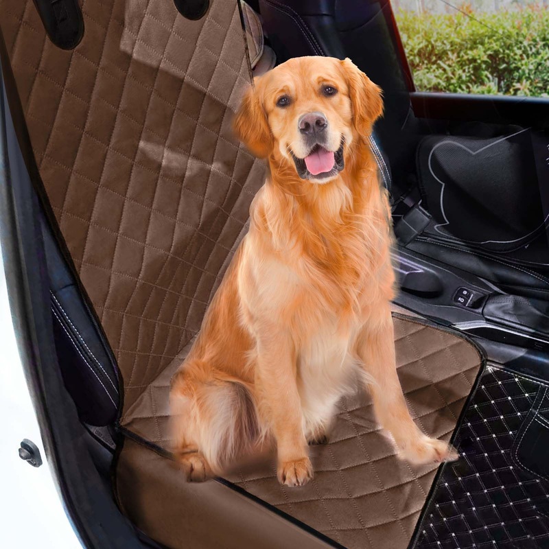 Full Protection Dog Car Seat Cover with Side Flaps Nonslip Scratchproof. Waterproof Front Seat Car Cover Fits for Most Vehicles 1 Pack (brown) Universal Fit brown